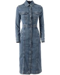 7 For All Mankind - Button-Up Midi Dress - Lyst