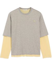 Ami Paris - Apos;S Cotton Ami De Coeur Layered Long-Sleeve T-Shirt - Lyst