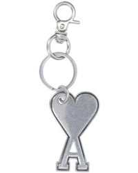 Ami Paris - Metallic Logo-Charm Polished Finished Keyring - Lyst