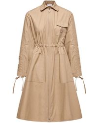 Moncler - Cotton Poplin Shirt Dress - Lyst