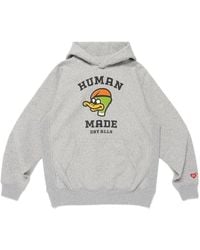 Human Made Duck-Logo Heavyweight Hoodie in Green for Men | Lyst