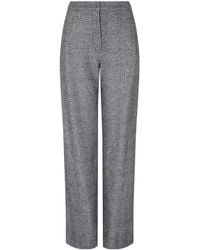 Emporio Armani - Pleated Check-Pattern Trousers - Lyst