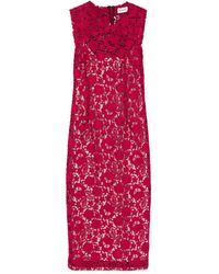 P.A.R.O.S.H. - P.A.R.O..H. Peonia Floral Lace Midi Dress - Lyst