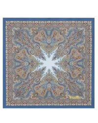 Etro - Silk Pocket Square With Floral Paisley Motif - Lyst