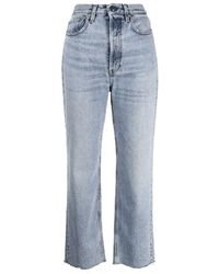 TOTEME - Totême Raw Hem High-Waist Straight Jeans - Lyst