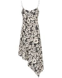 Celine - Mulberry Silk Asymmetrical Suspender Dress - Lyst