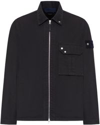 Stone Island - Zipped Denim Overshirt - Lyst