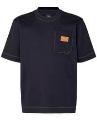 Fendi - Logo Patch Crewneck T-Shirt - Lyst
