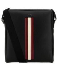 Bally - Mythos Logo Lettering Striped Messenger Bag - Lyst