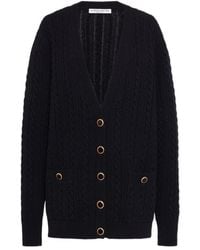 Alessandra Rich - Jwl Buttoned Oversized Knitted Cardigan - Lyst