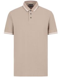 Emporio Armani - Placed-Logo Jersey Polo Shirt - Lyst