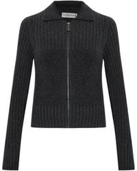 Victoria Beckham - Ribbed Zip-Up Cardigan - Lyst