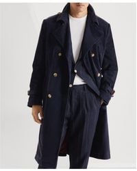 Brunello Cucinelli - Suede Trench Coat - Lyst