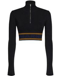 Marni - Logo Intarsia-Knit High Neck Cropped Jumper - Lyst