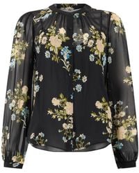Veronica Beard - Sheer Floral Button-Front Top - Lyst