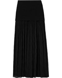 Proenza Schouler - Paige Pleated Crepon And Stretch-Knit Maxi Skirt - Lyst