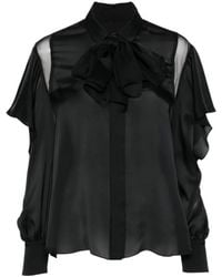 Sacai - Pussy-Bow Ruffled Shirt - Lyst
