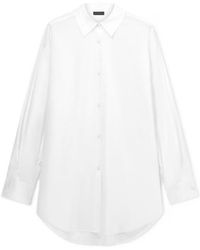 Emporio Armani - Cotton Poplin Shirt With A Pointed Collar And Long Sleeves - Lyst