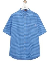 Loewe - Gingham-Check Short-Sleeve Shirt - Lyst