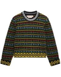 Marni - Shetland-Wool Jumper With Fairisle Motif - Lyst