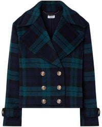 Liu Jo - Check Double-Breasted Coat - Lyst
