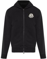 Moncler - Sketched Logo Zip-Up Hoodie - Lyst