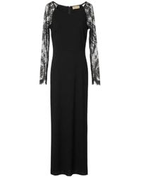 Valentino - Lace-Sleeved Crewneck Maxi Dress - Lyst