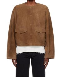 St. Agni - Round-Neck Long-Sleeve Casual Jacket - Lyst