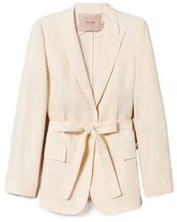 Twinset - Single-Breasted Tied-Waist Blazer - Lyst