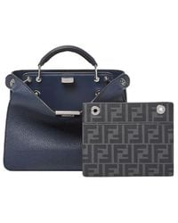 Fendi - Peekaboo Iseeu Small Dark Leather Bag - Lyst