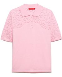 MAX&Co. - Pointelle-Knit Cotton Polo Shirt - Lyst