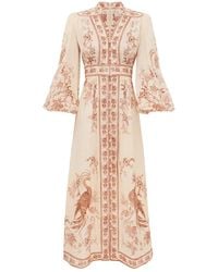 Zimmermann - Indra Plunge Midi Dress - Lyst