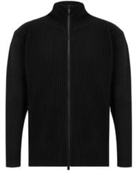 Homme Plissé Issey Miyake - Homme Plissé Issey Miyake Pleated High Neck Cardigan - Lyst