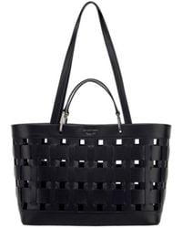 Emporio Armani - Tote Bag With Woven Design Double Handles And Pouch - Lyst