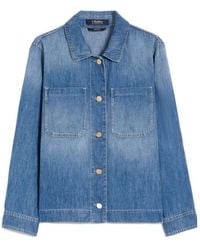 Max Mara - Cotton And Linen Denim Jacket - Lyst