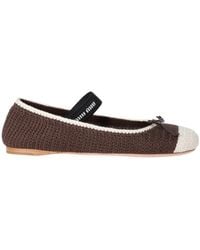 Miu Miu - Crochet Two-Toned Ballerina Flats - Lyst