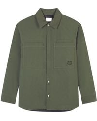 Maison Kitsuné - Maison Kitsuné Fox Head-Patch Shirt Jacket - Lyst