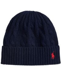 Polo Ralph Lauren - Logo Embroidered Cable-Knit Beanie - Lyst
