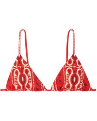 Johanna Ortiz - Konibo Embellished Printed Triangle Bikini Top - Lyst