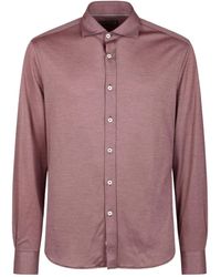 Canali - Textured Long-Sleeve Shirt - Lyst