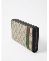 Gucci - Monogrammed Stripe Detailed Wallet - Lyst