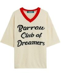 Barrow - Slogan V-Neck Knitted Top - Lyst