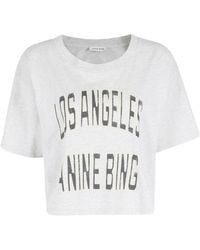 Anine Bing - Johnny Cropped T-Shirt - Lyst