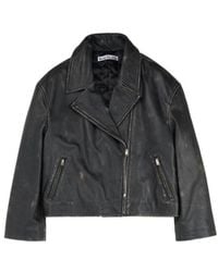 Acne Studios - Logo Embossed Lilket Biker Jacket - Lyst
