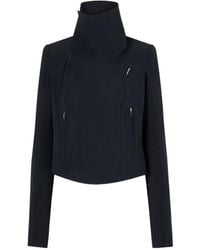 Rick Owens - High Neck Diagonal Zip Cropped Jacket - Lyst