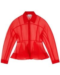 Ganni - Peplum Shirt - Lyst