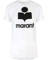 Isabel Marant - Cotton T-Shirt With Flocked Logo - Lyst