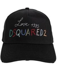 DSquared² - Logo Embroidered Distressed Baseball Cap - Lyst
