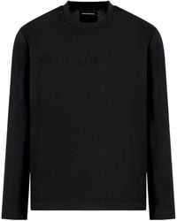Emporio Armani - Long-Sleeve Cotton T-Shirt - Lyst