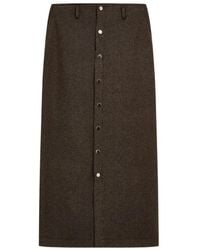 Emporio Armani - Button-Up Melange Skirt - Lyst